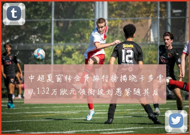 中超夏窗转会费排行榜揭晓卡多索以132万欧元领衔段刘愚紧随其后